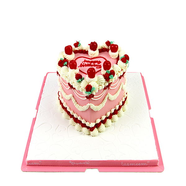 Pink Heart Birthday Cake | Bleems