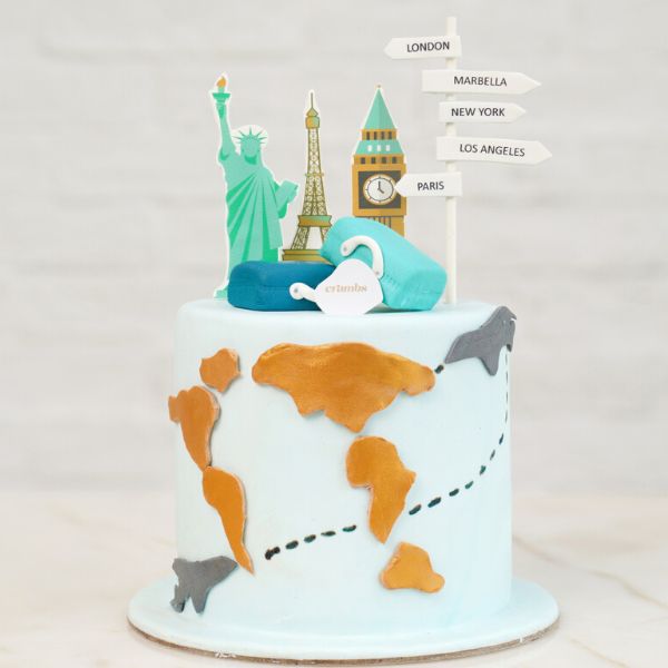 Travel Themed Cake# Paris# Eiffel Tower# Las Vegas# Signboard# Chocolate  Cake | Travel cake, Cake, Bon voyage cake
