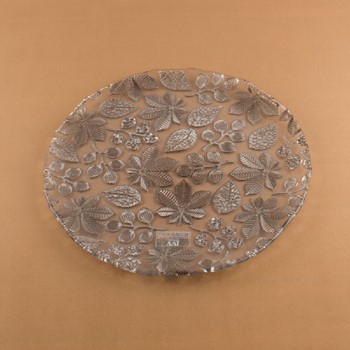 Silver Flowers Round Platter