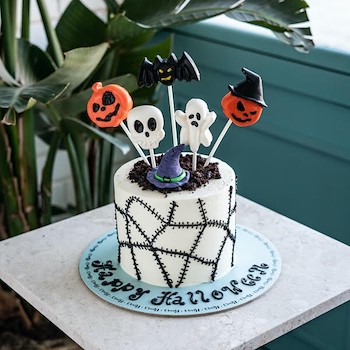 Ghostly Greeting Cake