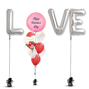 Silver Love Balloon