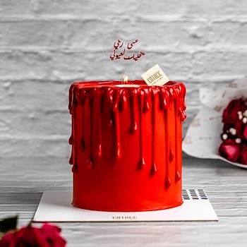 Red Candle Cake