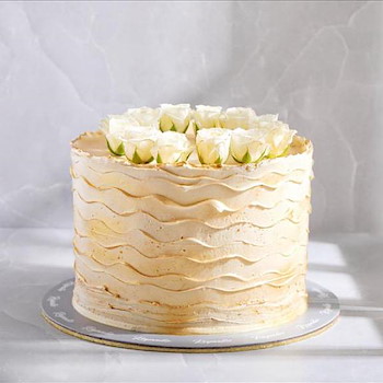 Flowers White Cake