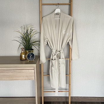 Linen Robe Beige (L-XL)