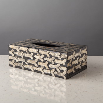 Black Mother Of Pearl Tissue Box