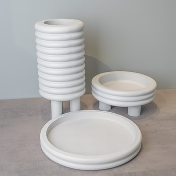 Grey Plates & Vase 
