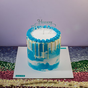 Ocean Blue Color Cake