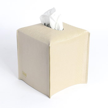 Square Tissue box Beige
