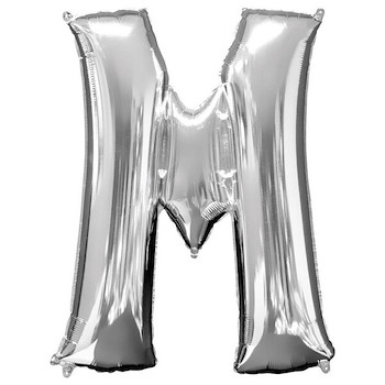 M Silver Letter Balloon