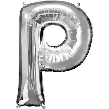 P Silver Letter Balloon