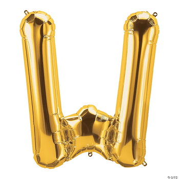 W Gold Letter Balloon