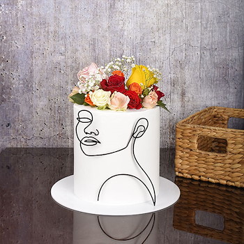 Face Flower Cake