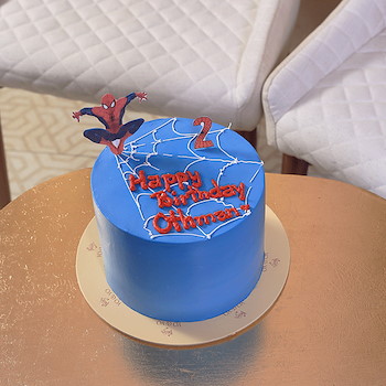Blue Spider Man Cake