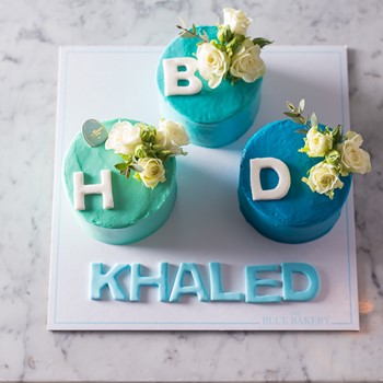 Blue Triple HBD Mini Cakes
