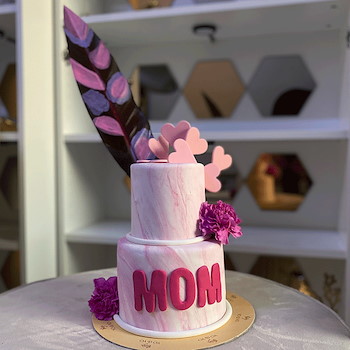 Pink Marble Mom Cake