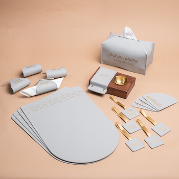 Leather Table Set Grey