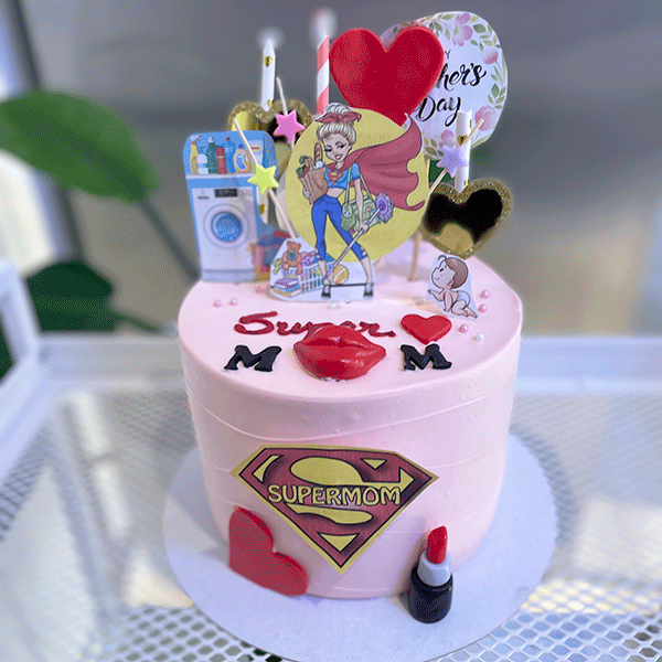 Superhero Mom Theme Cake
