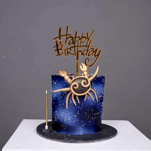 Order Vanilla Birthday Cake Online For Capricorn Zodiac Sign